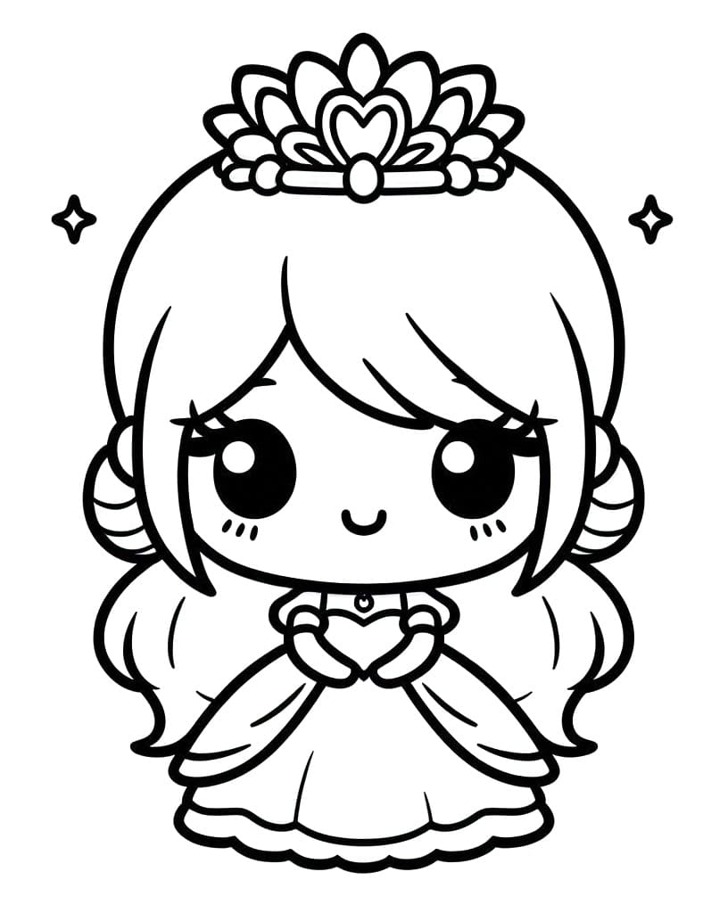 tranh to mau cong chua chibi de thuong nhat 1