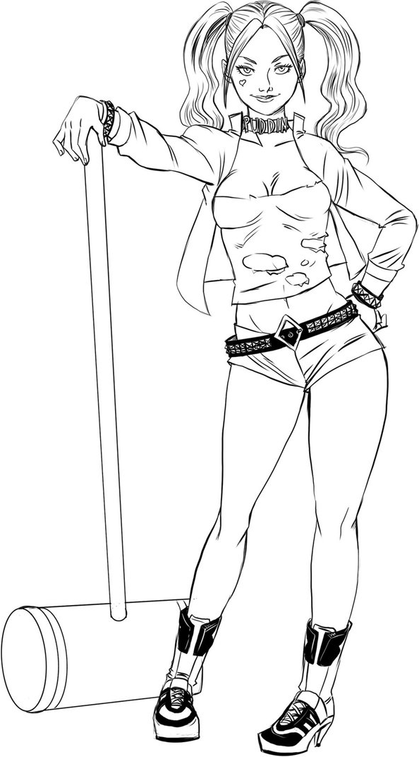 harley quinn voi cai bua