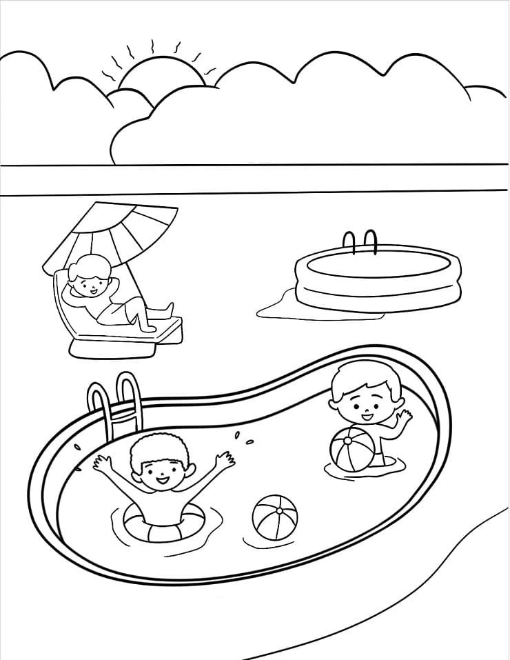 tranh to mau be boi ngoai troi