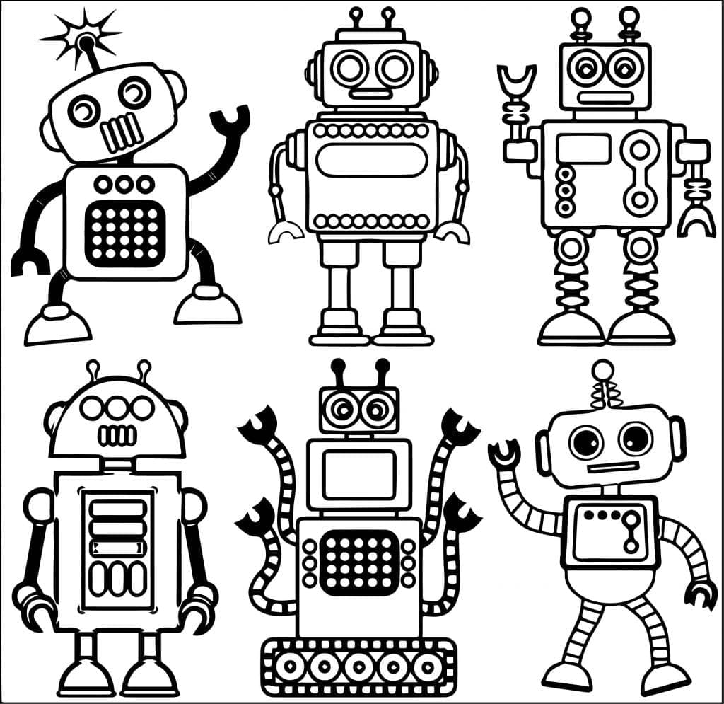 tranh to mau bo suu tap robot