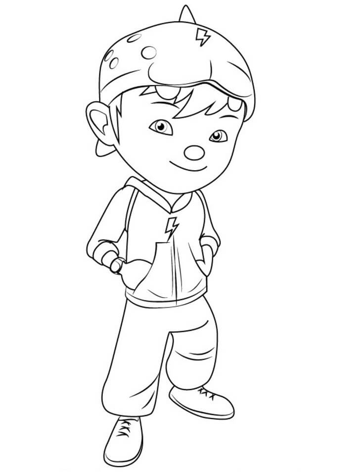 tranh to mau boboiboy mim cuoi