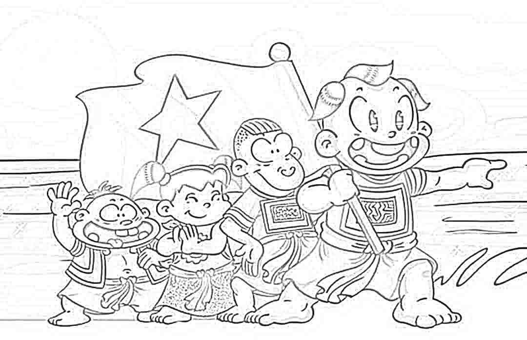 tranh to mau cac nhan vat truyen tranh than dong dat viet