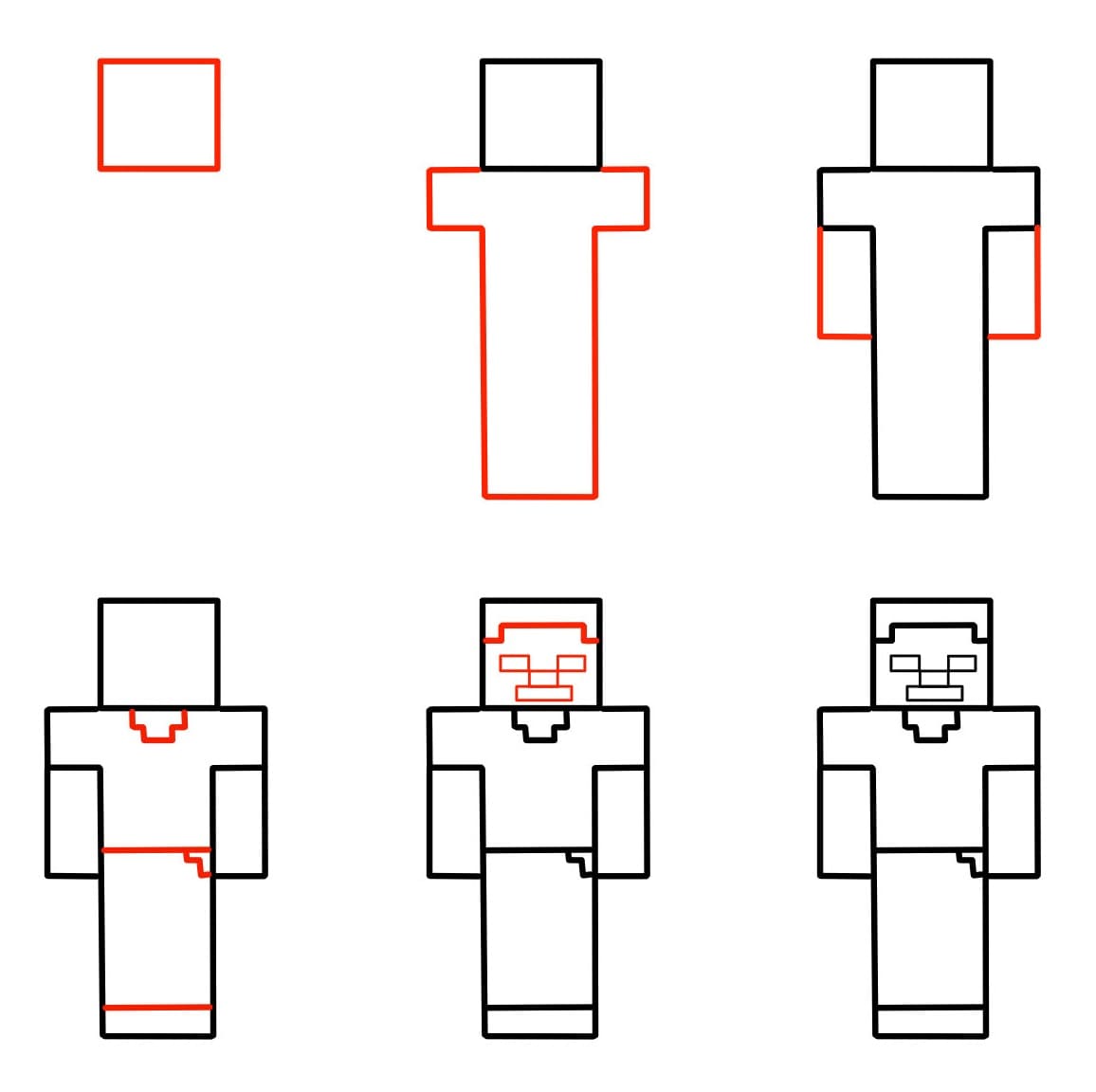 tranh to mau cach ve minecraft steve don gian