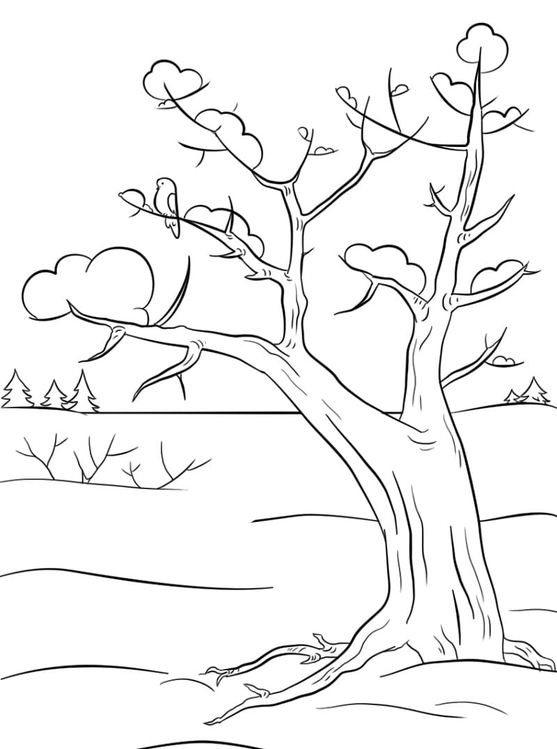 tranh to mau cai cay vao mua dong