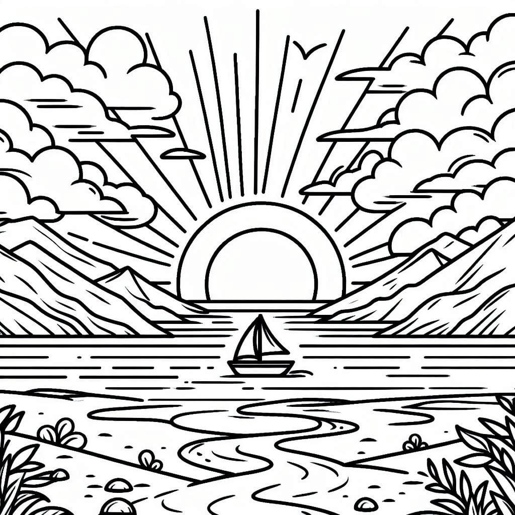 tranh to mau canh hoang hon dep nhat