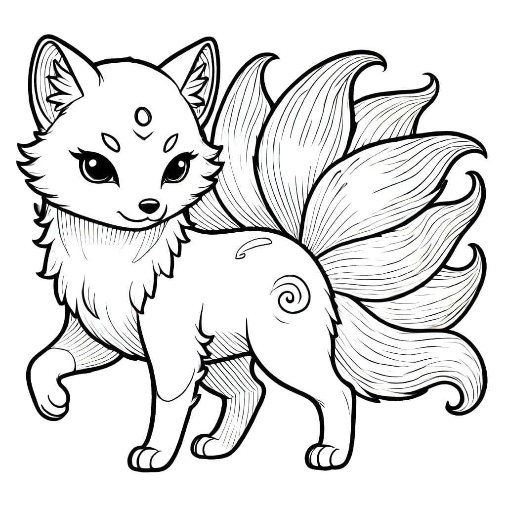 tranh to mau cao chin duoi ngau