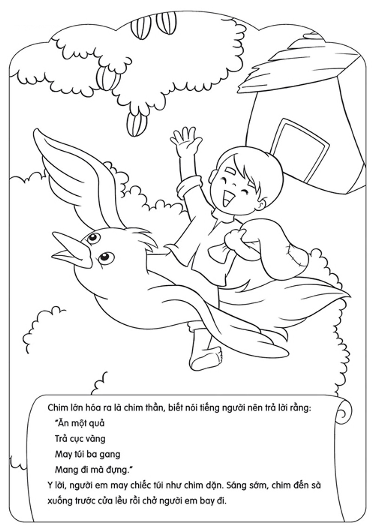 tranh to mau chim than tra on nguoi em