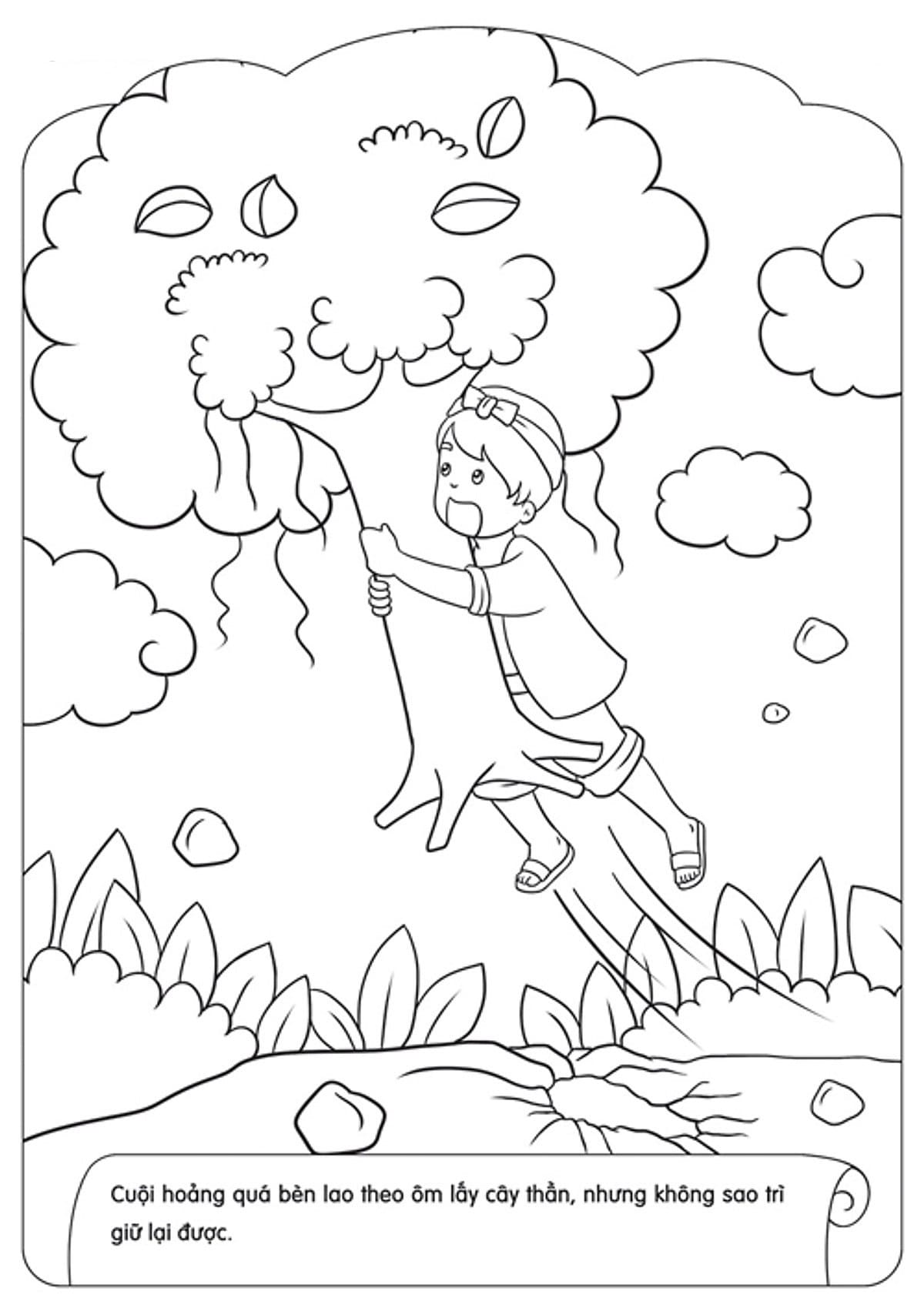 tranh to mau chu cuoi om cay than