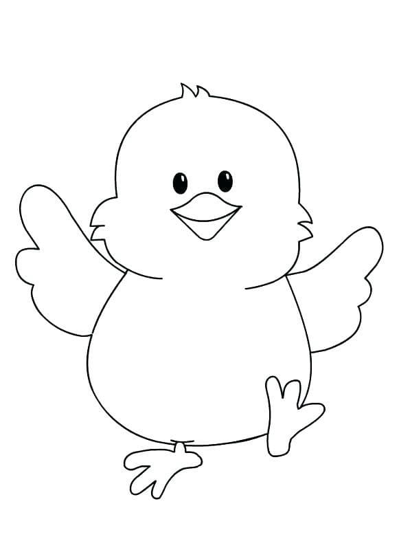 tranh to mau con ga con dang yeu