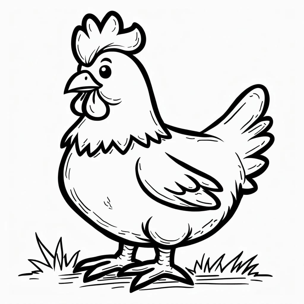 tranh to mau con ga dung