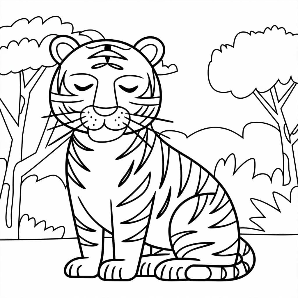 Tranh Tô Màu Con Hổ