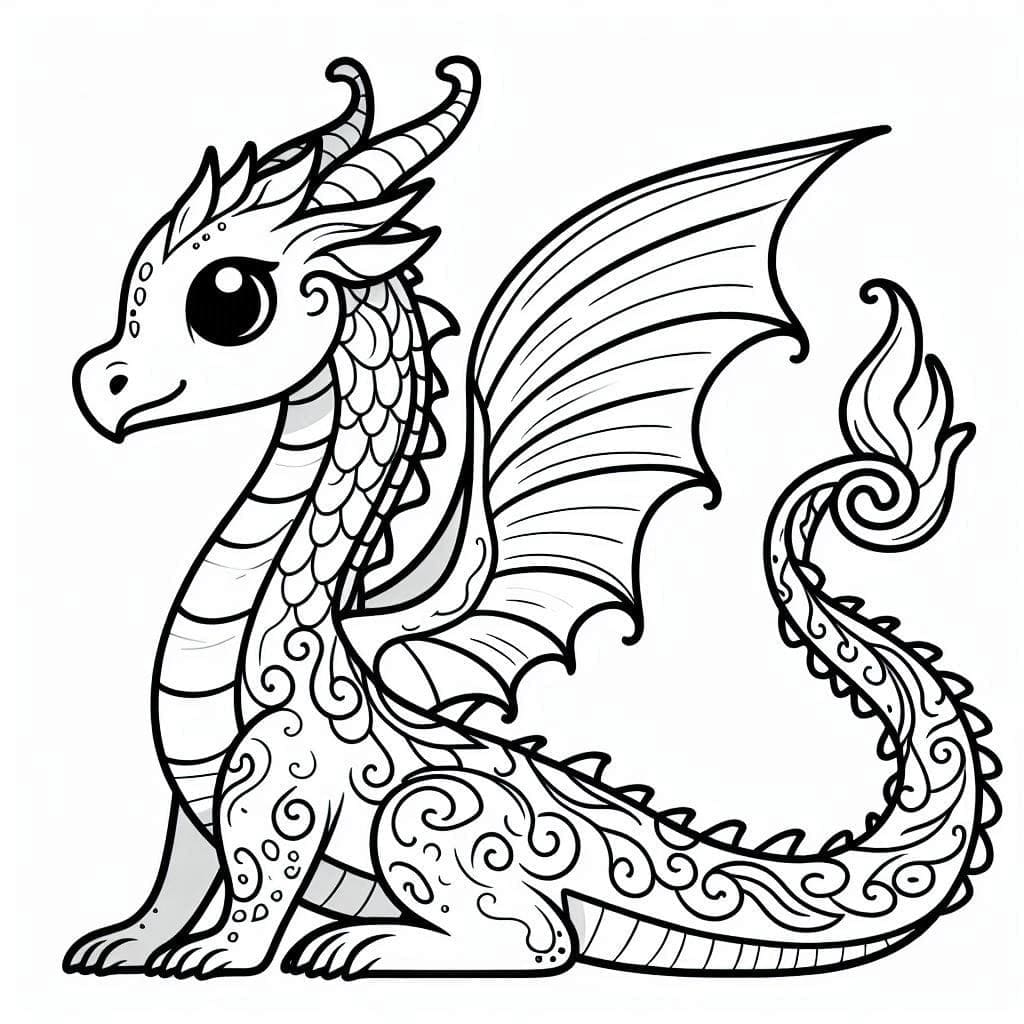 tranh to mau con rong xinh dep