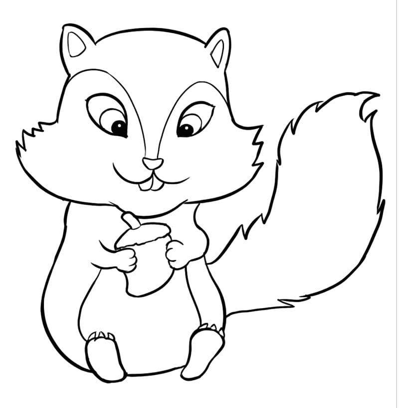 tranh to mau con soc chuot cute