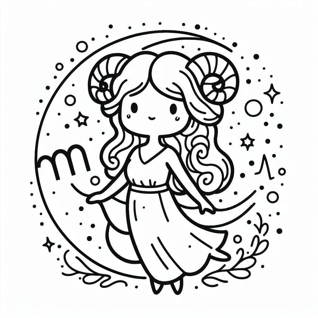 tranh to mau cung xu nu cute