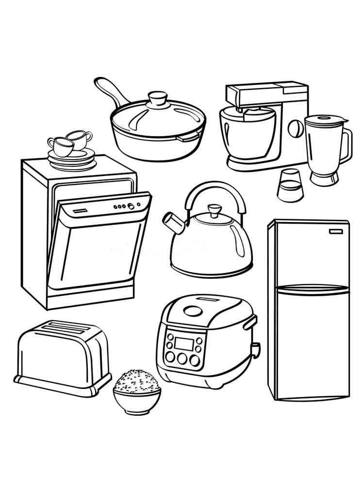 tranh to mau do dung trong gia dinh