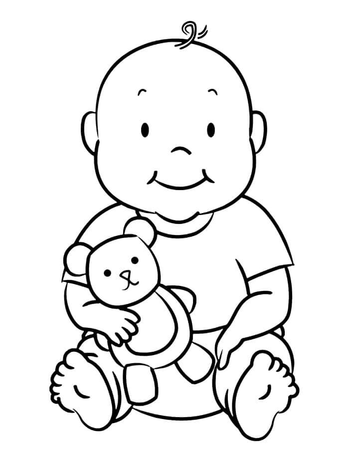 tranh to mau em be va gau do choi