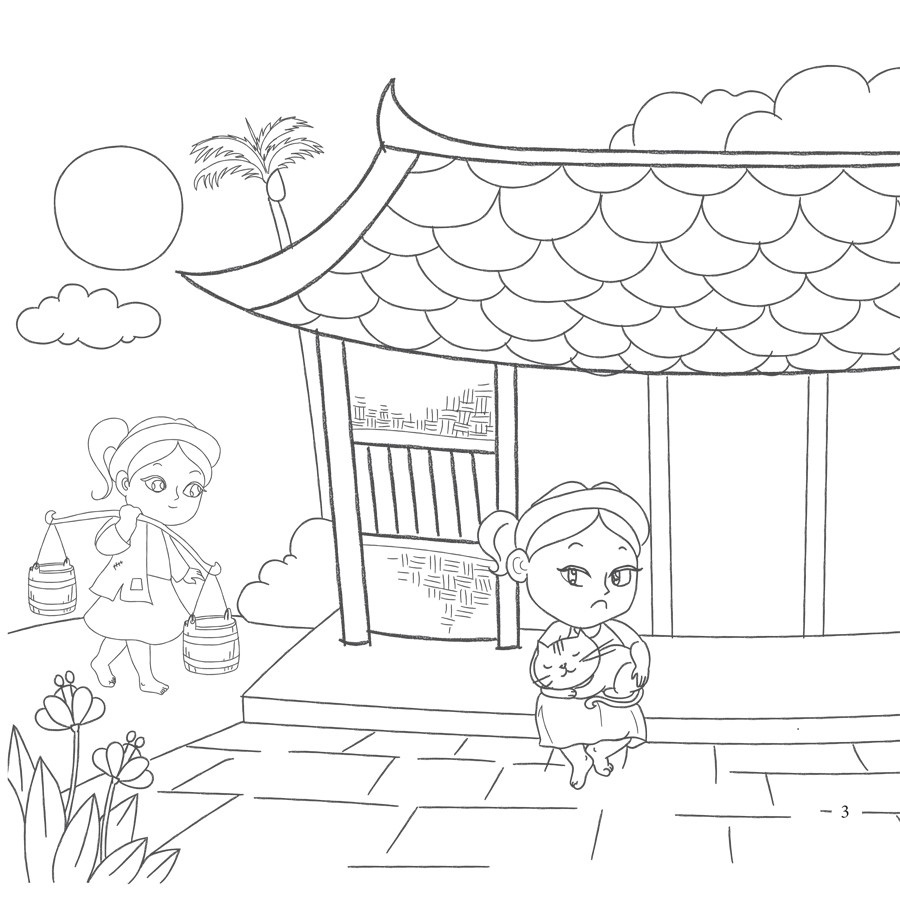 tranh to mau hai chi em tam cam