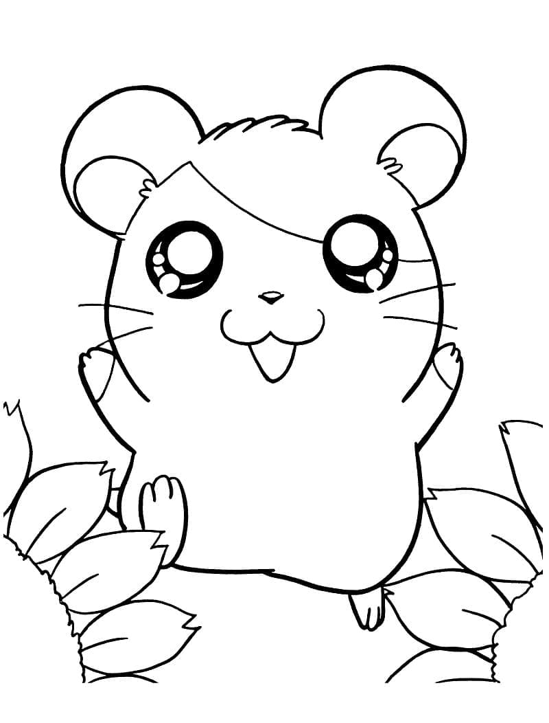 tranh to mau hamtaro vui ve dang yeu