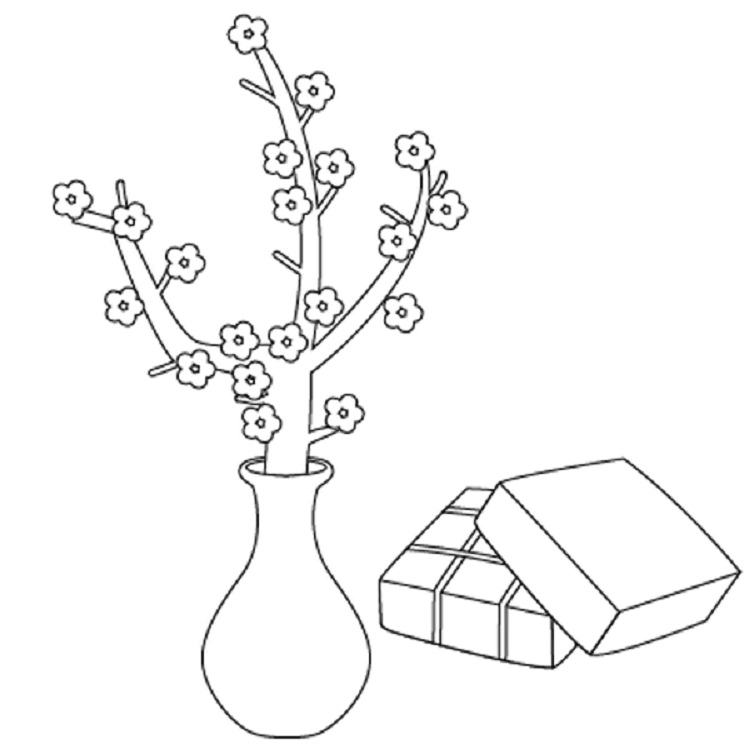 tranh to mau hoa va banh chung tet co truyen 1