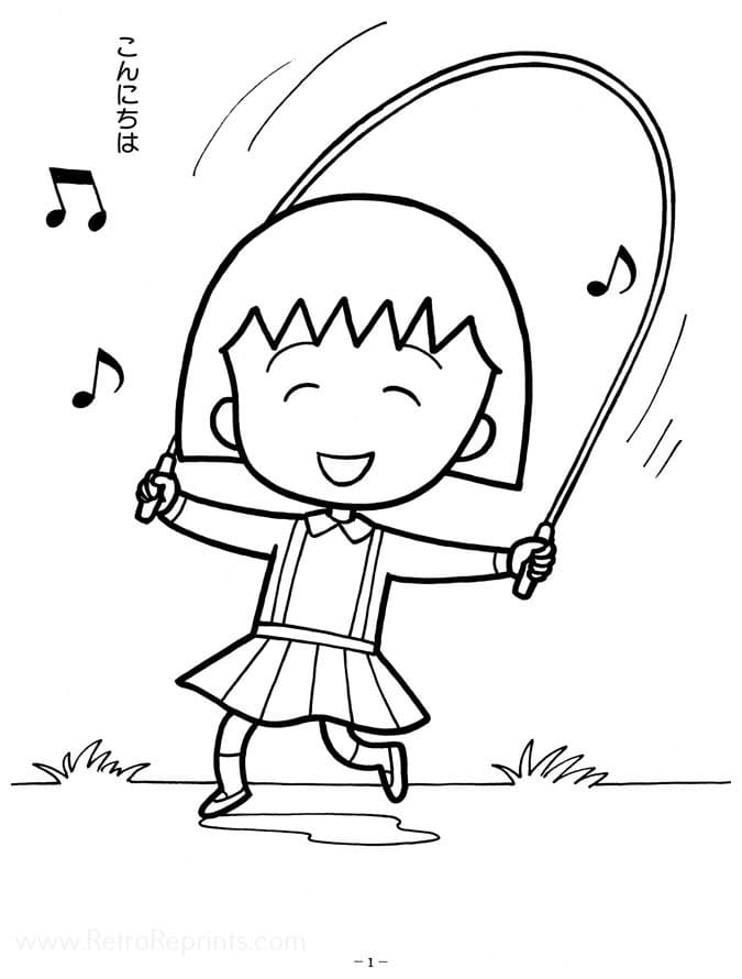 tranh to mau maruko nhay day