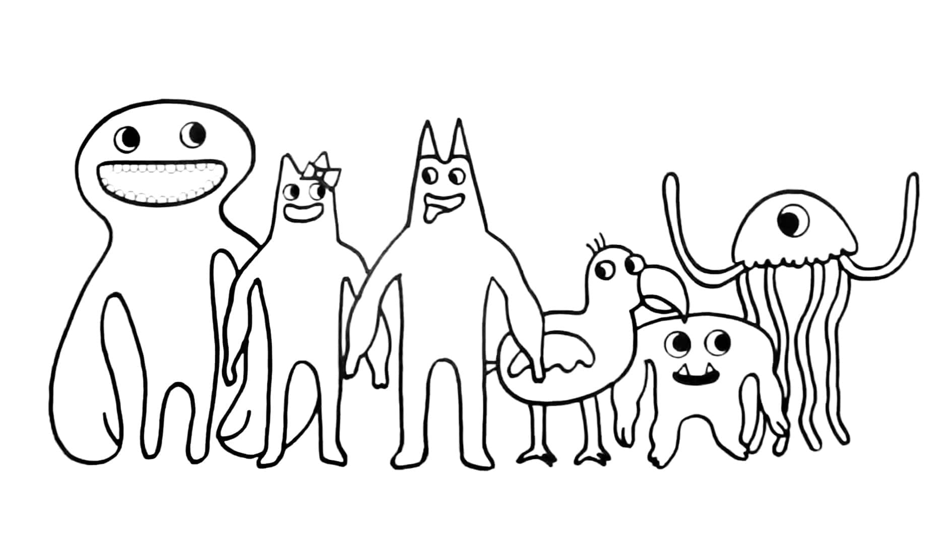 tranh to mau nhan vat trong garten of banban