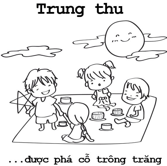 tranh to mau pha co trung thu