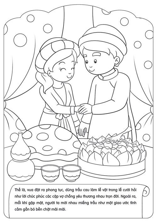 tranh to mau phong tuc trau cau trong le cuoi