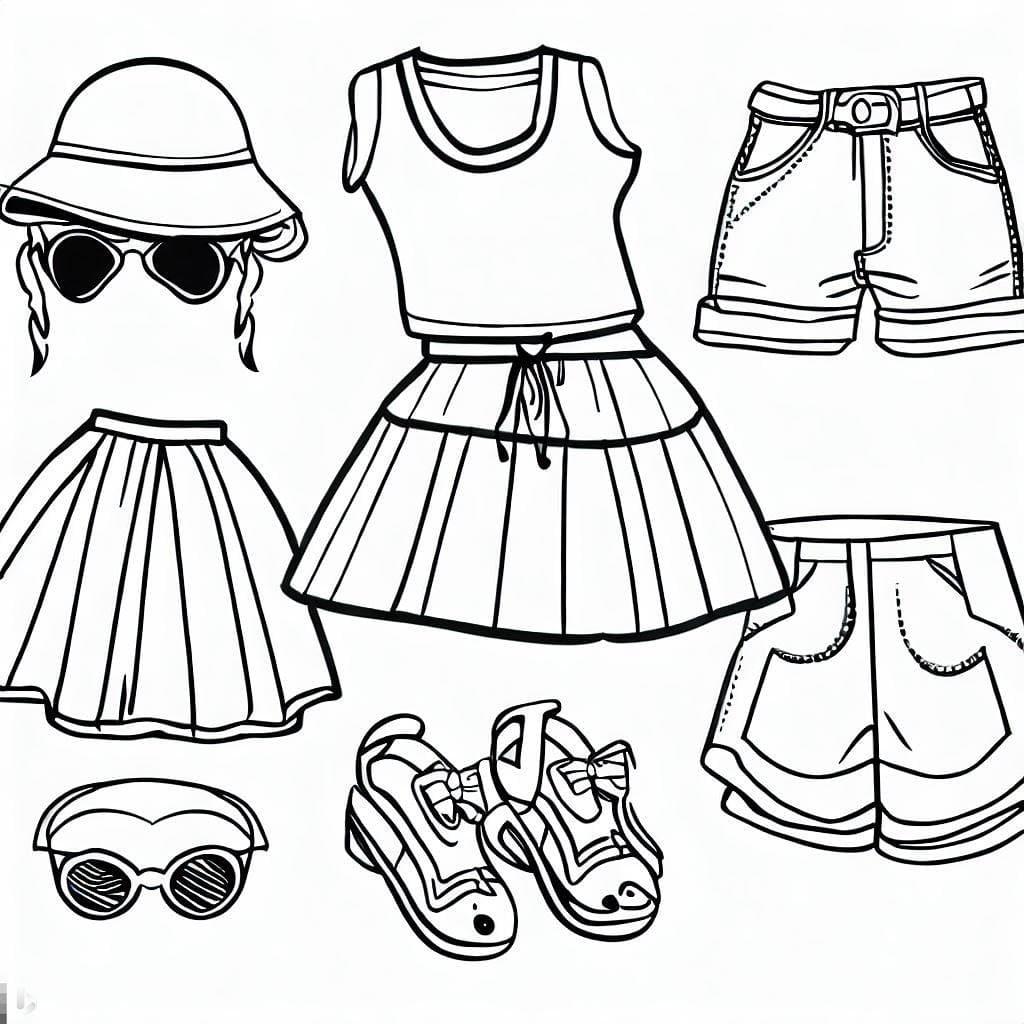 tranh to mau quan ao mua he nang dong