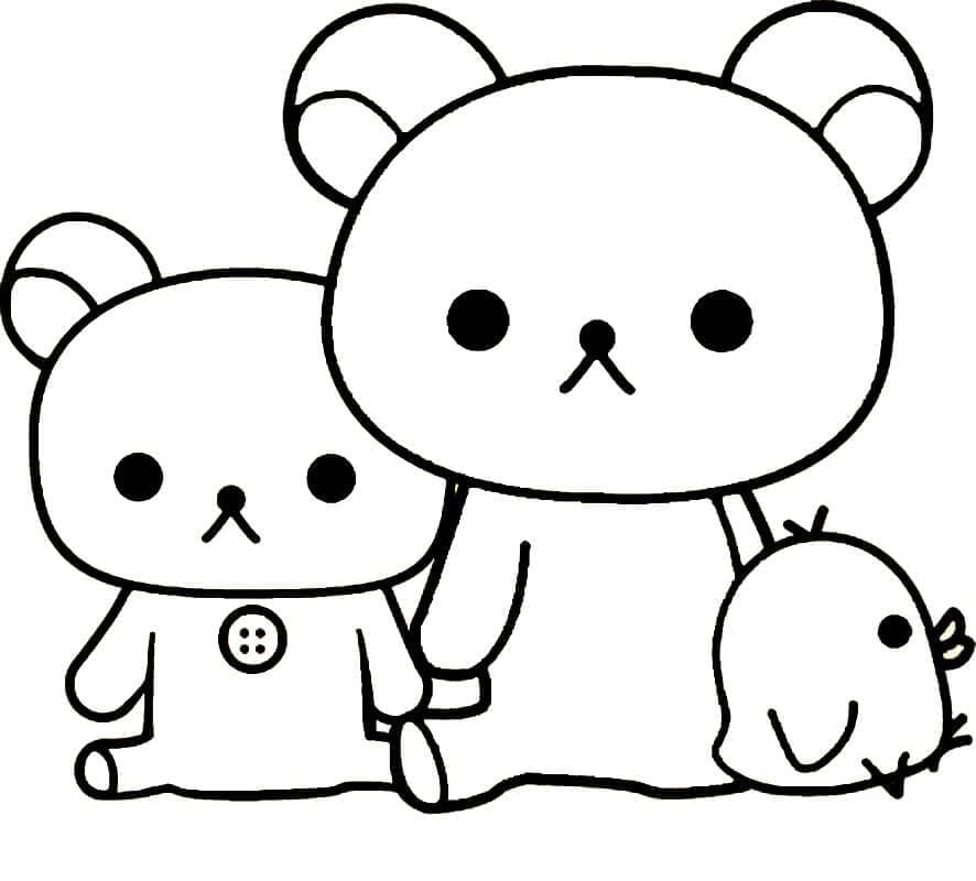 tranh to mau rilakkuma voi ban be