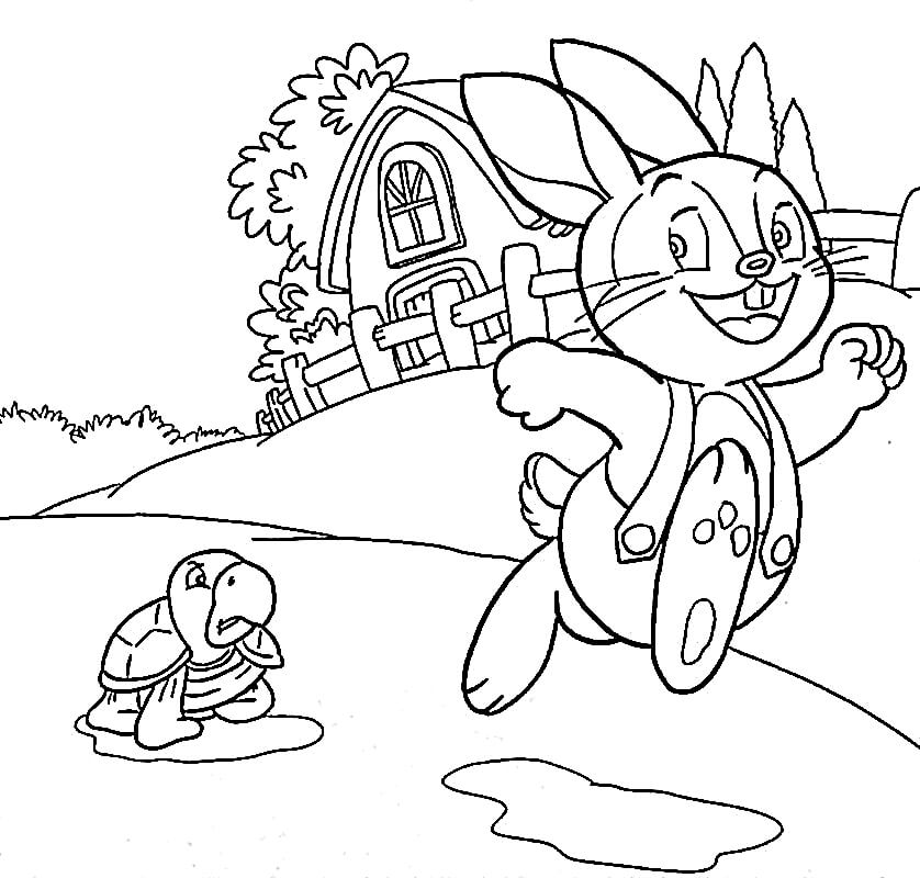 tranh to mau rua thach tho chay dua