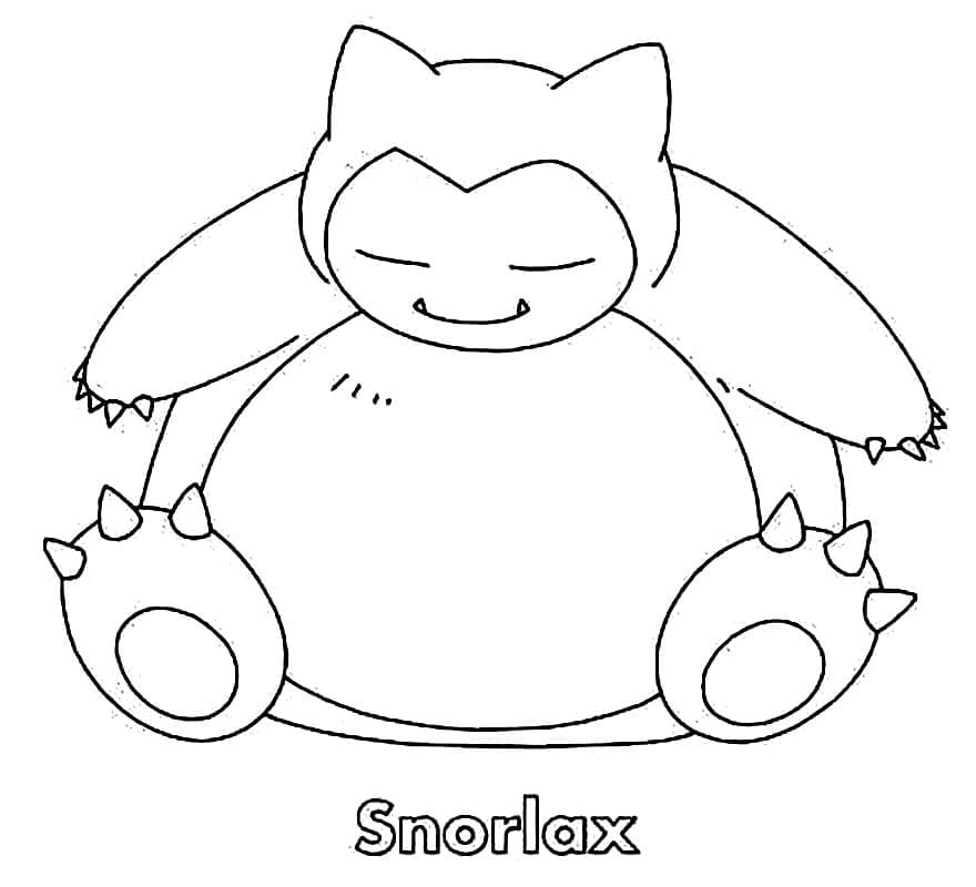 tranh to mau snorlax dang yeu