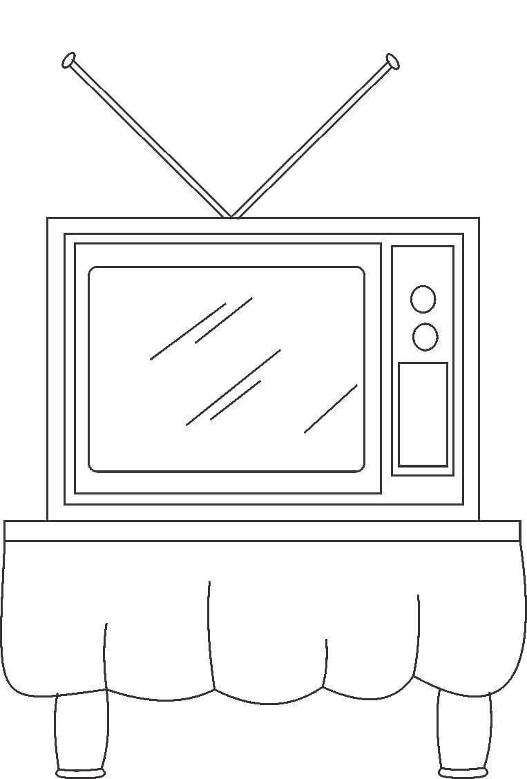 tranh to mau tivi tren ban