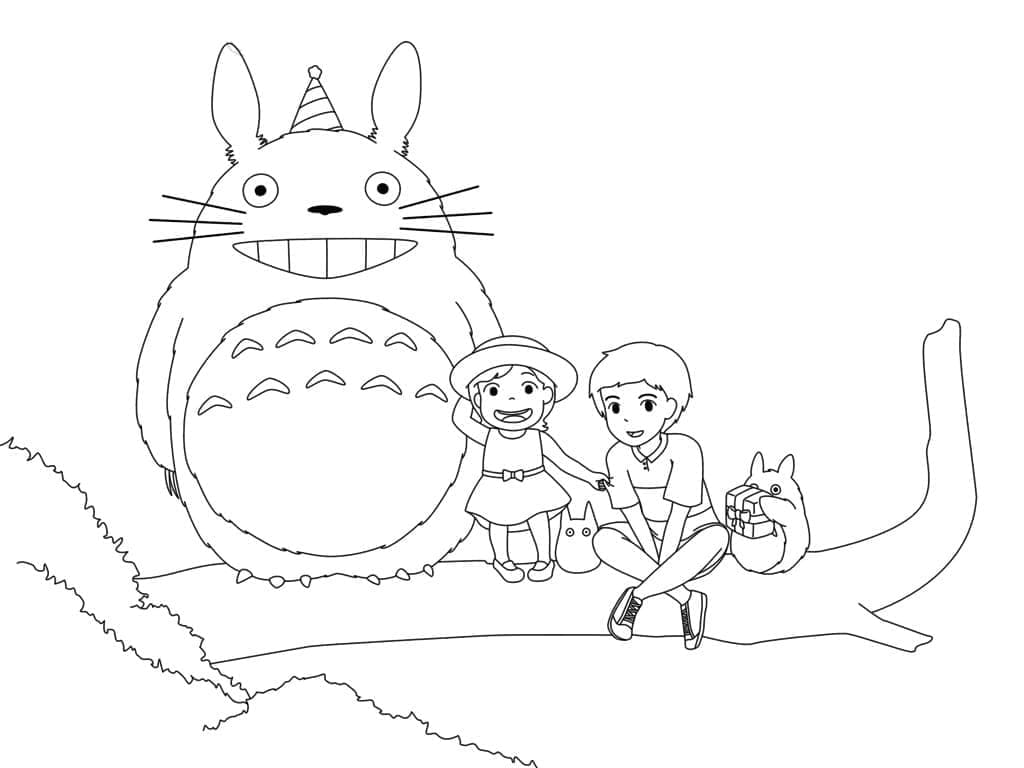 tranh to mau totoro vui nhon