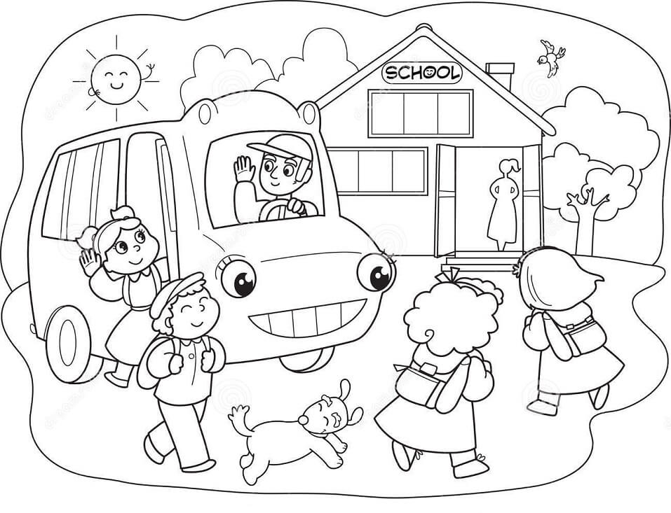 tranh to mau truong mam non vui ve