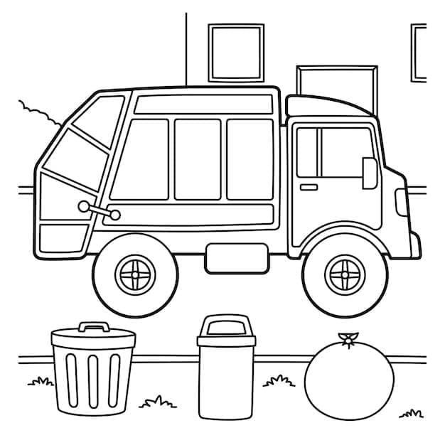 tranh to mau xe cho rac tren duong