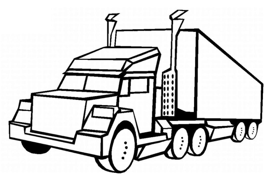 tranh to mau xe container don gian