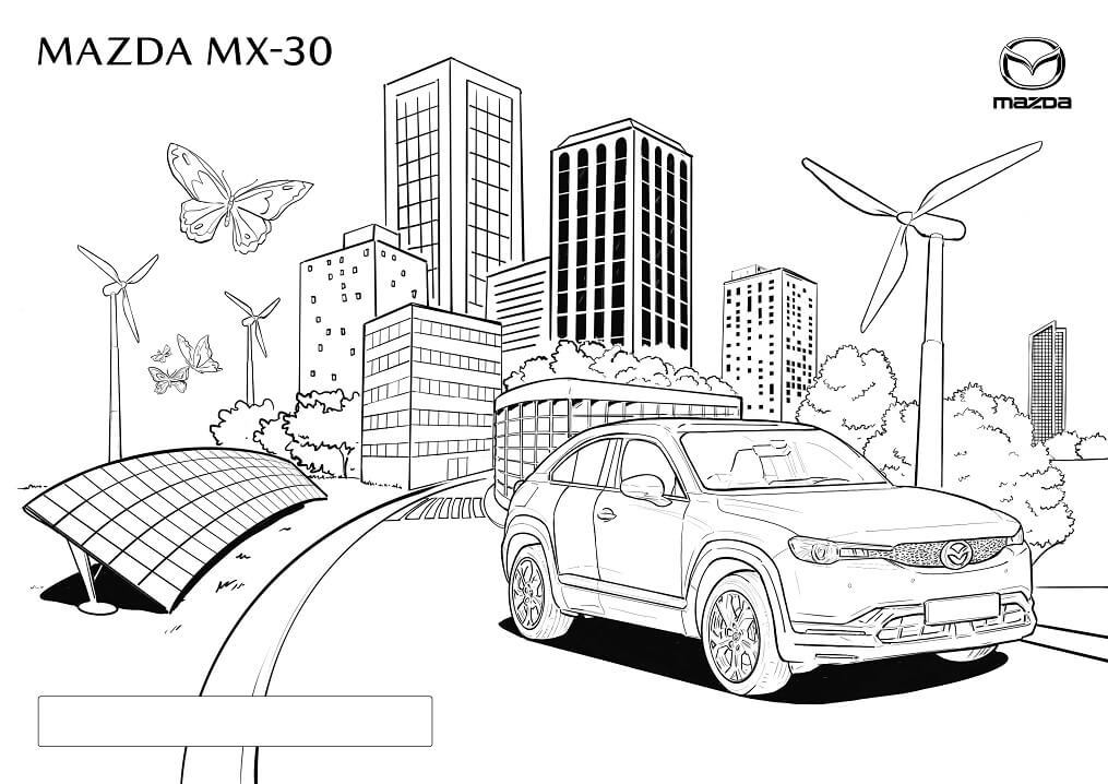 tranh to mau xe o to mazda mx 30