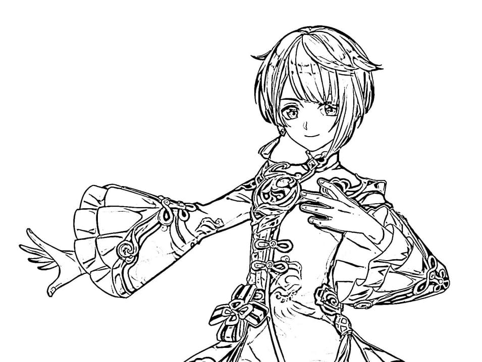 tranh to mau xiangling trong genshin impact